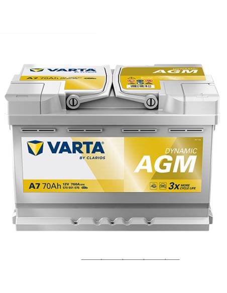 VARTA A7 - Baterias AGM Varta 70Ah 760A 278x175x190 DRT